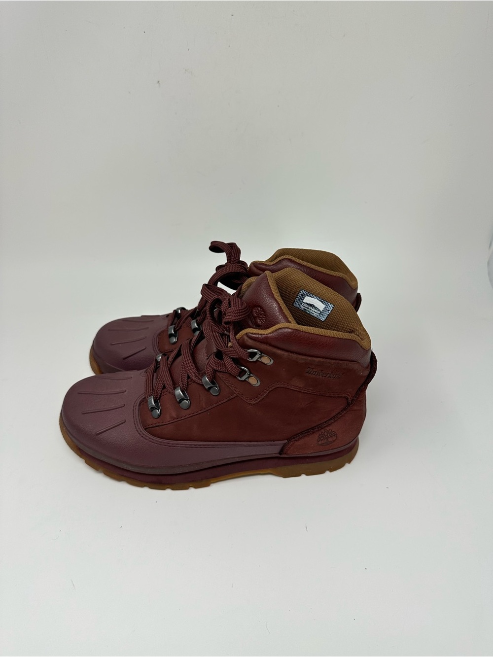 Timberland Euro Hiker Shell burgundy Gum Boots Size 6